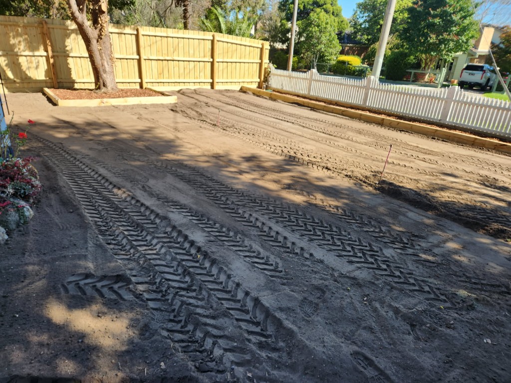 Backyard earthmoving and soil preparation